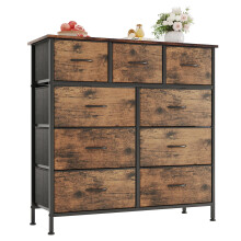 CAIYUN Chest of Drawers,Dresser for Bedroom with 9 Drawers,Fabric Dresser with Wood Top and Large Storage Space, Easy to Assemble, for Bedroom, Living
