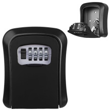 WELYOURS Wall Mounted Key Safe - Combination Security Lock Box, Waterproof Key Storage for Outdoor, Garage, School Spare House, Black