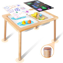 TERRAMUS Children's Tables, Multifunctional Sensory Table, Play Sand and Water Table with 3 Storage Bins, Kid's Desk for Art, Drawing, Studying and