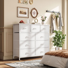CAIYUN Chest of Drawers,Dresser for Bedroom with 9 Drawers,Fabric Dresser with Wood Top and Large Storage Space, Easy to Assemble, for Bedroom, Living