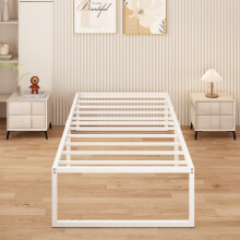 Yicensen Single Bed Frame 90x190 cm Metal Platform Bed Single with Steel Slat Support, Easy Assembly, Noise Free, No Box Spring Needed, 41cm High,