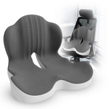 Large Memory Foam Seat Cushion Lumbar Support Pillow for Sciatica & Tailbone Pressure Relief Coccyx Pad for Office Chair, Car,Wheelchair,Home,Office
