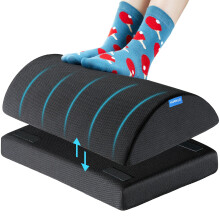 HUANUO Footrest with Memory Foam, Foot Rest Under Desk at Work, Adjustable Desk Footrest for Office Chair, Ergonomic Foot Stool for Office, Home,