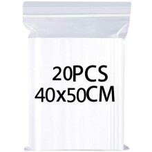 YOOYEH Extra Large Grip Seal Ziplock Bags - 40x50cm, 20pcs Resealable Clear Plastic Storage Pouches for Jewellery, Diamond Painting, Large Cookies and