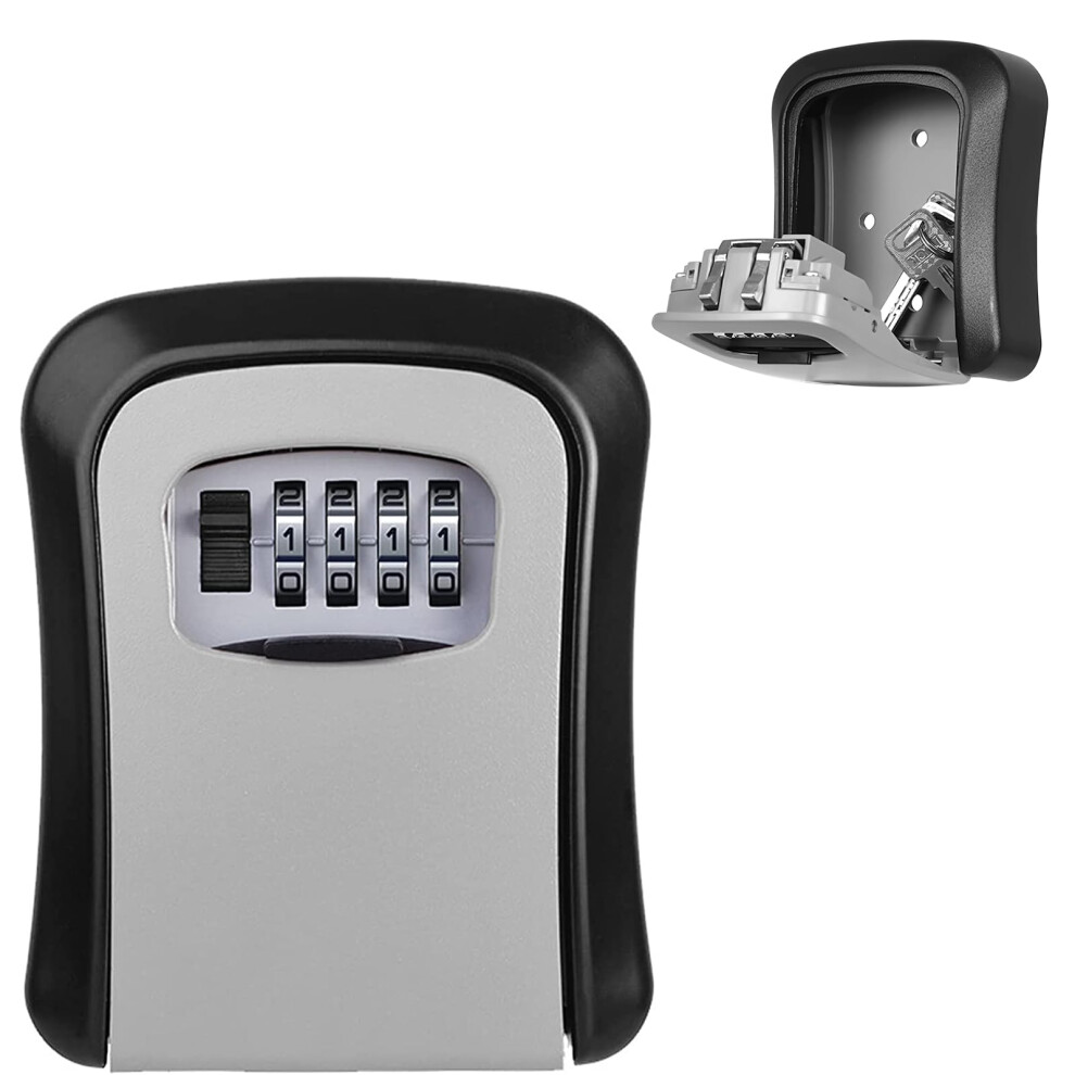 Key Safe Wall Mounted, Key Lock Box Outdoor, Key Box With 4 Digit Combination, Waterproof And Security Lockbox, Key Safe Outside For Home Garage 5051222817155