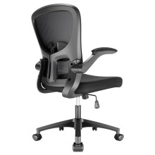 Durrafy Office Chair Ergonomic, Desk With 90? Flip-up Armrests and Lumbar Support, Mid Back Office Desk Chair, Height-Adjustable, Mesh Swivel Chair
