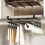 Under Cabinet Cutting Board Holder Rustproof Carbon Steel NoDrill SpaceSaving Kitchen Organizer 5