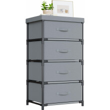WANGIRL Fabric Chest of Drawers Bedroom, 4 Drawers Storage Unit with Sturdy Steel Frame, Dresser Drawers for Bedroom, Living Room, Hallway, Office and
