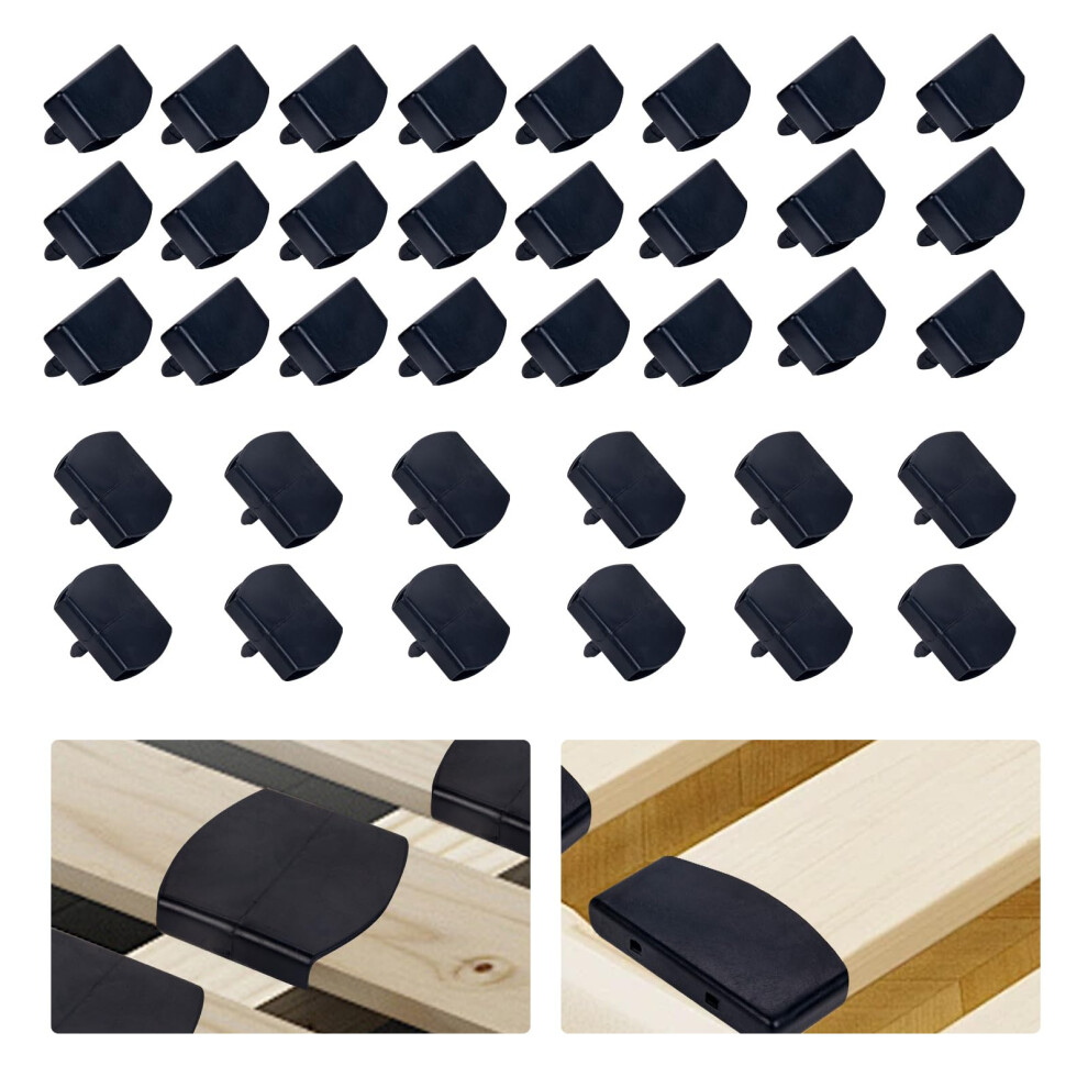 Sewokon 36 Pcs Bed Slat Holders Kit - Plastic Bed Slat Caps & Centre Caps - Side Slat Brackets (55Mm X 9Mm Inside)
