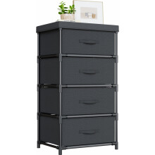 WANGIRL Fabric Chest of Drawers Bedroom, 4 Drawers Storage Unit with Sturdy Steel Frame, Dresser Drawers for Bedroom, Living Room, Hallway, Office and
