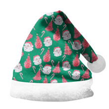 Vánoční čepice s potiskem Santa Clause pro dospělé, plyšová vánoční čepice pro děti, novoroční slavnostní párty doplněk, vánoční