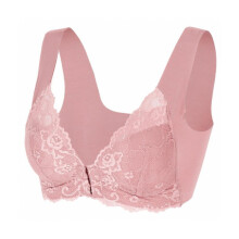 Damen-Spitzen-Bralette mit Vorderverschluss, tiefem V-Ausschnitt, Neckholder und hohem Tragekomfort