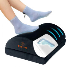 Foot Rest Under Desk at Work | Adjustable Height 16 cm Memory Foam | Foot Stool | Ergonomic Footrest for Back & Hip Pain Relief | for Office & Home |