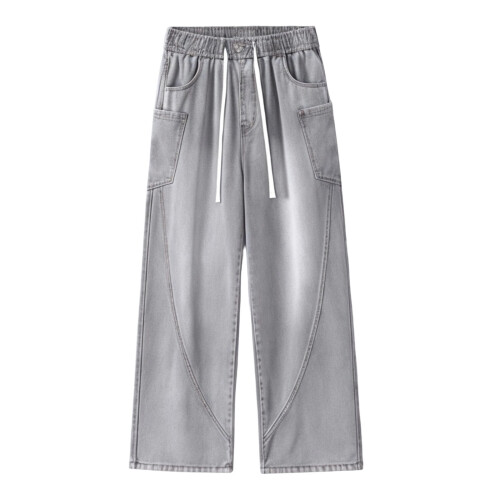 Calça jeans masculina clássica de cinco bolsos, corte regular. 2