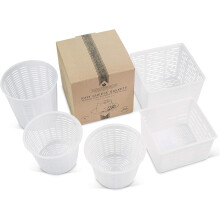 Cheesemaking Molds Set of 5 - Ricotta Cheese Draining Baskets for Home Cheese Making Made in Italy