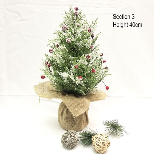 Pre-Lit Snow-Flocked Mini Christmas Tree with Wood Base 1