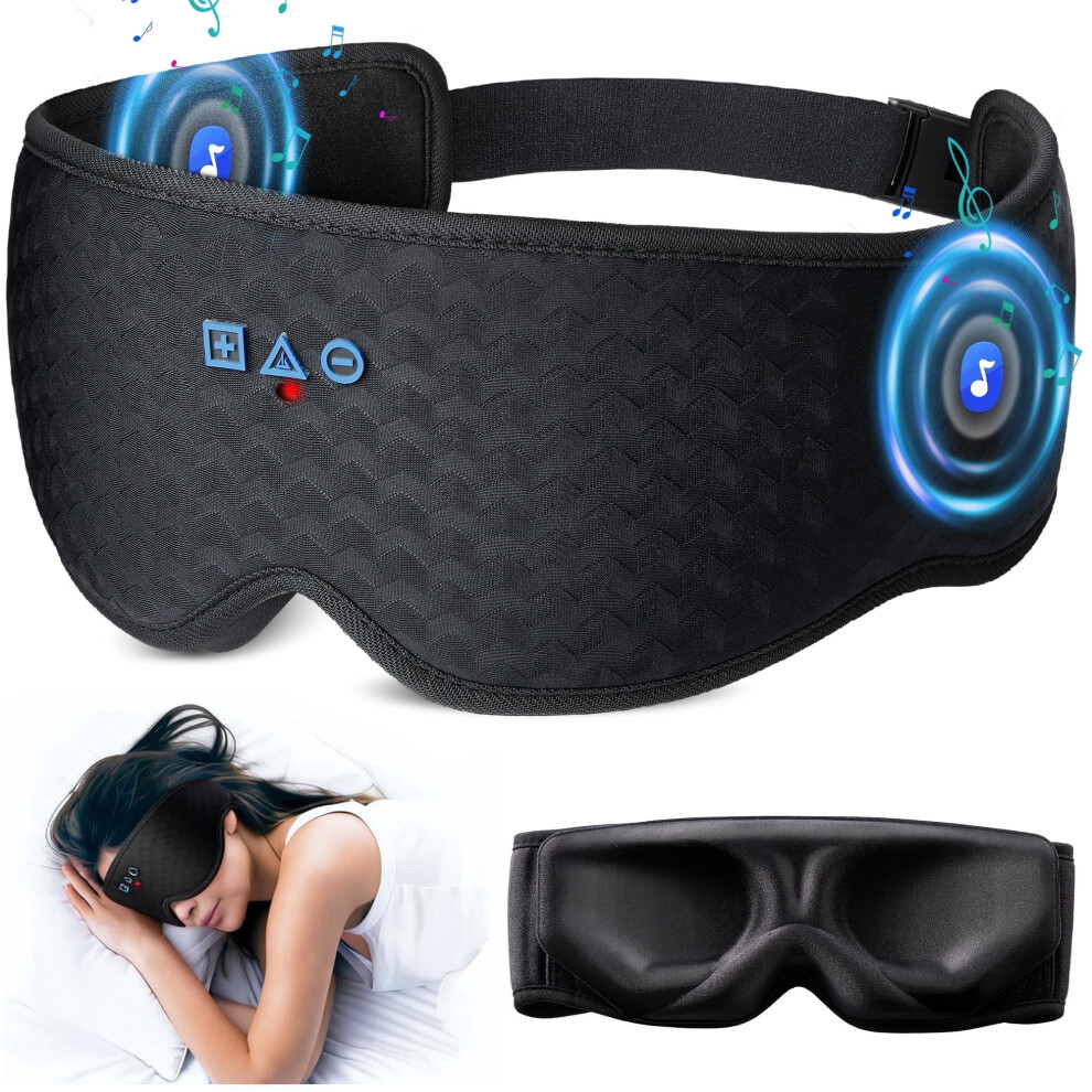 Digital Sleep Mask with Bluetooth 5.4 â 100% Blackout, Eyelash Free, Travel Nap Essential