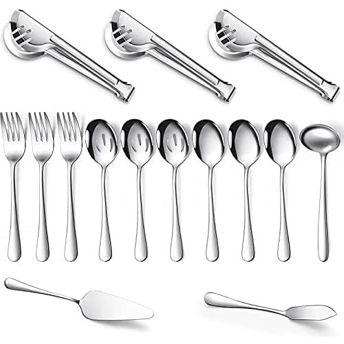 Service de table 15 pièces en acier inoxydable argenté