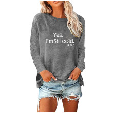 Lässige Damen-Sweatshirts mit langen Ärmeln, Rundhalsausschnitt, einfarbig und mit Print – passend für Herbst-/Winter-Loungewear