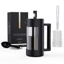RAINBEAN Cafetiere Coffee Press 2 Cups/350ml, Glass French Press Coffee Maker - 3 Level Filtration System, Heat Resistant Borosilicate Glass, Easy