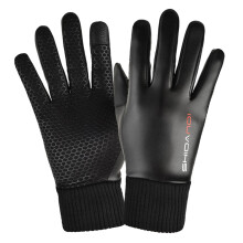 1 Paar Winterhandschuhe, wasserdicht, mit Plüschfutter, winddicht, Thermohandschuhe für Herren mit Touchscreen-Funktion an den Fingern –