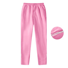 Calça jogger feminina de perna reta com zíper no tornozelo, cintura elástica, tecido de moletom japonês, tamanhos P a 2GG, diversas cores