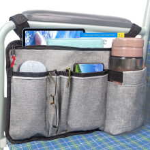 Bolsa universal para guardar objetos em cadeiras de rodas e porta-copos com clipe (40x25cm) – Compatível com cadeiras de rodas e andadores