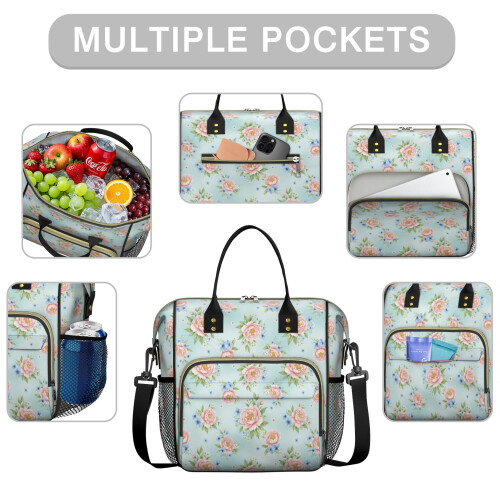 Isolierte Lunchbox mit Blumenmuster für Damen (1 Stück) 1