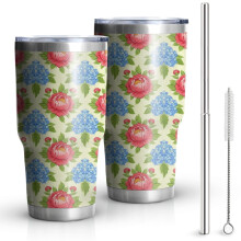 Pioneer blommigt tryckt tumbler 940 ml dubbelväggig isolerad