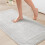 Tapete de banheiro reversível em algodão cinza, 60 x 110 cm (24 x 44 polegadas) 1