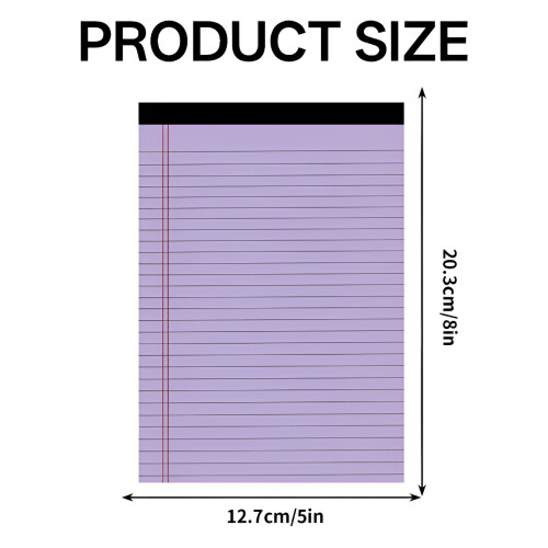 Bloc-notes A5 couleur, format légal, ligné, perforé, 1 pièce 1