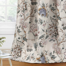 84" Blackout Floral Drapes (2 Panels), Thermal Insulated Grommet, Sage & Brown, for Living Room & Bedroom