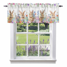 Húsvéti nyuszi virágmintás tojás karnis, rúdzseb, 137x46 cm, konyhába, hálószobába, fürdőszobába, nappaliba – Spring Garden Floral