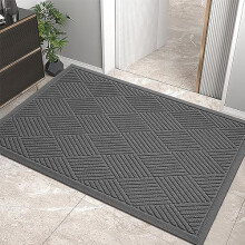 Robuste, saugfähige Fußmatte, schmutzabweisend und farbecht, rutschfeste Gummirückseite, flaches Profil, 91 x 61 cm, Anthrazit – passend für