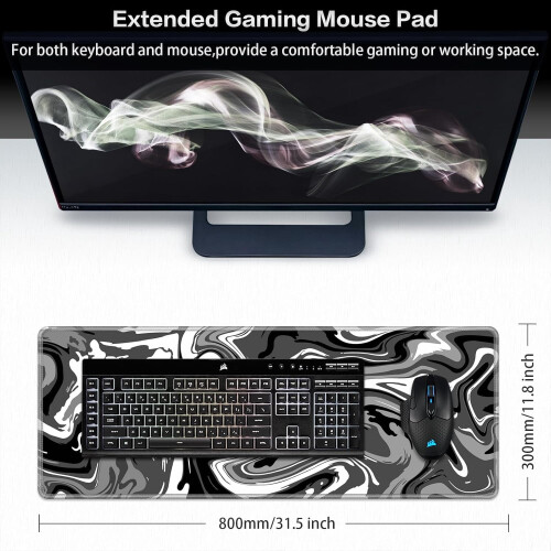 Mousepad Gamer com Estampa Fluida 31,5x11,8 polegadas 1