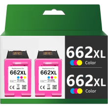 Cartouches d'encre haute capacité compatibles Color662XL pour imprimantes HP Deskjet 1015, 1515, 2515 et 2545 (paquet de 2)