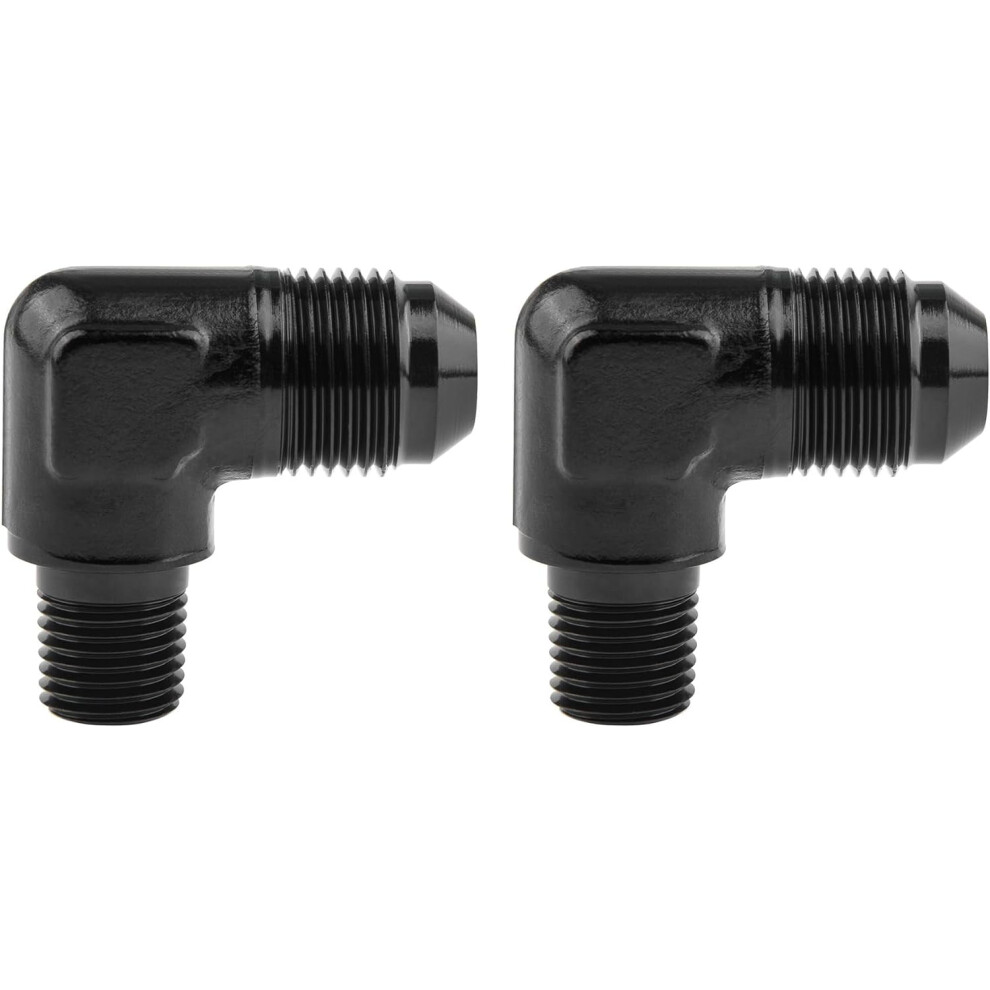 8An To 1/4" Npt Male 90 Degree Fitting Adapter Aluminum 2Pcs 9558633767384