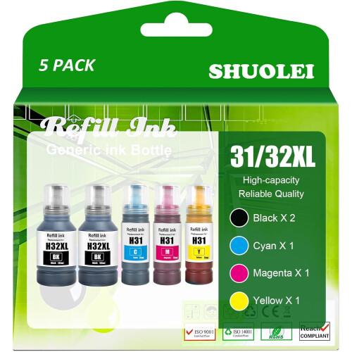 HP31 och 32XL bläckflaskset, 5-pack 1
