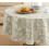 Ivory Grapevine Print70inch Round Vinyl Tablecloth with Flannel Backing 3