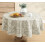 Ivory Grapevine Print70inch Round Vinyl Tablecloth with Flannel Backing 1