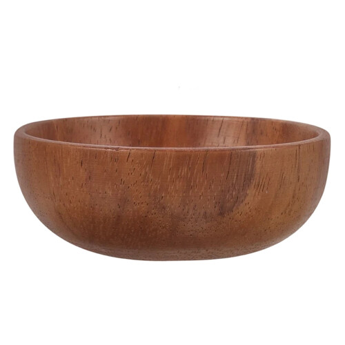 Saladeira de madeira natural redonda de 10 cm (4 polegadas) 1