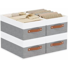 Boîtes de rangement, paniers de rangement avec poignées, 41 x 25 x 16,5 cm, bacs de rangement cubiques en tissu pour étagères, chambre,