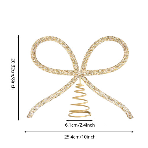 Gold Rhinestone Bow Topper for 5–7.5 ft Christmas Tree 1