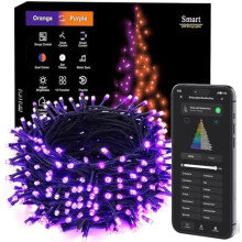 Slimme Halloweenverlichting, 300 LED's, 30 meter lange oranje/paarse lichtslinger met kleurverandering, bediening via app en spraak,