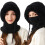 Passamontagna in maglia con sciarpa e maschera per donna, foderato in pile. 2