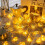 Warm White LED Christmas String Lights 3D Hollow Leaf 7