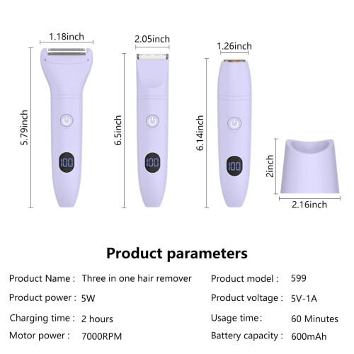 3-in-1Women's Bikini Trimmer with Ceramic Blades 2