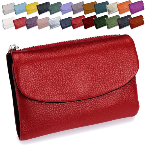 Women's Genuine Leather Bifold Wallet with RFID Protection