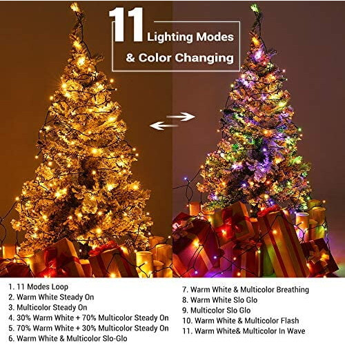 Kerstslinger met 100 LED's, 10 meter warm wit, meerkleurig 1