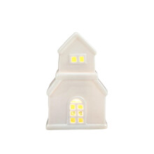 White Ceramic Christmas Village Houses Lighted Farmhouse